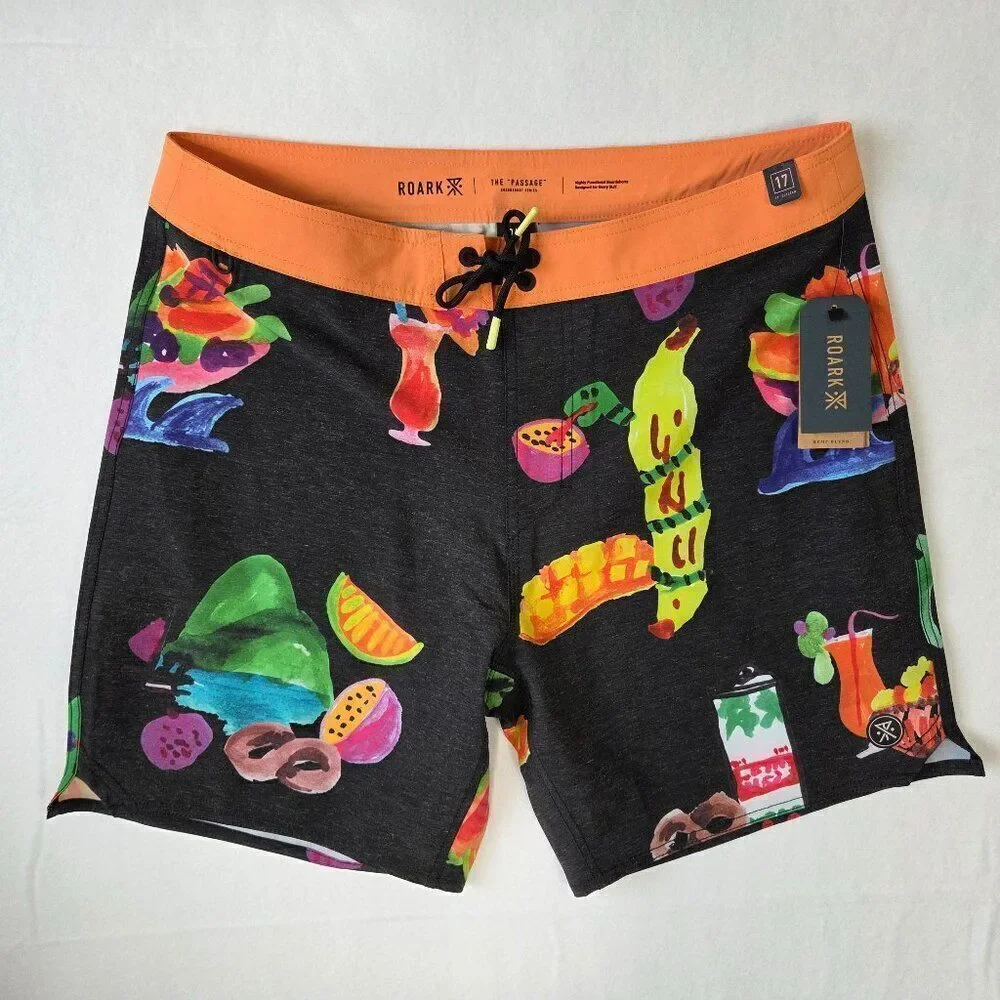 Roark Boardshorts Size 33 Mens Black 17